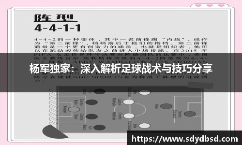 杨军独家：深入解析足球战术与技巧分享